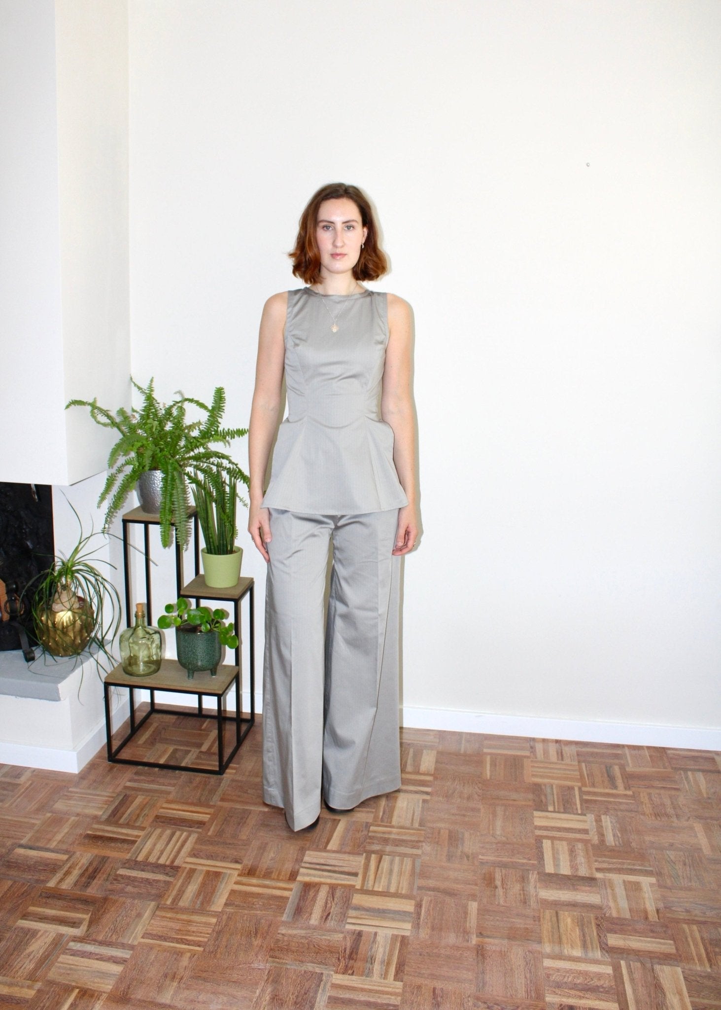 Amelia top light grey stripe - Luci's Lemons