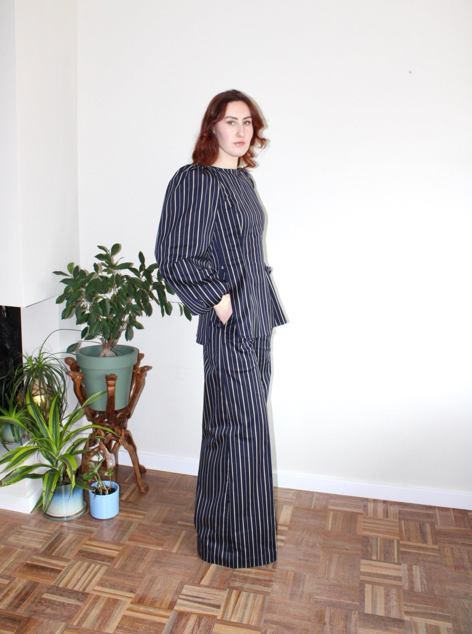 Amelia top navy stripe - Luci's Lemons