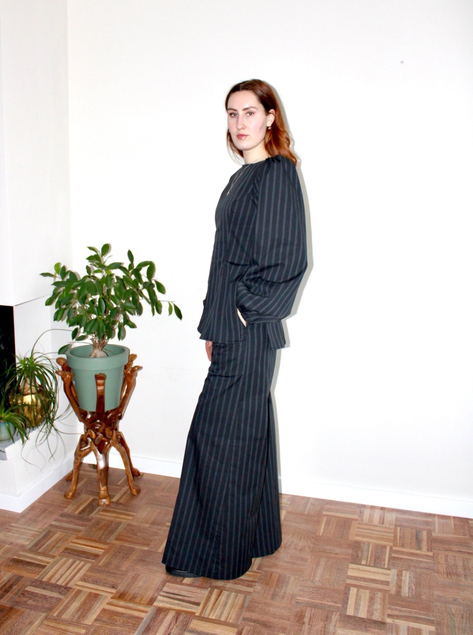 Amelia trousers black stripe - Luci's Lemons