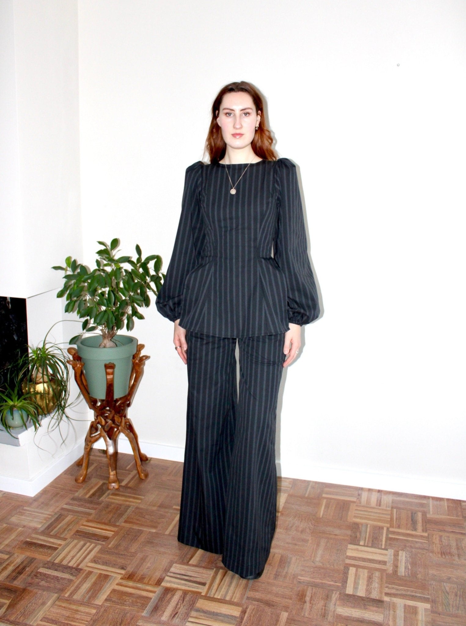 Amelia trousers black stripe - Luci's Lemons