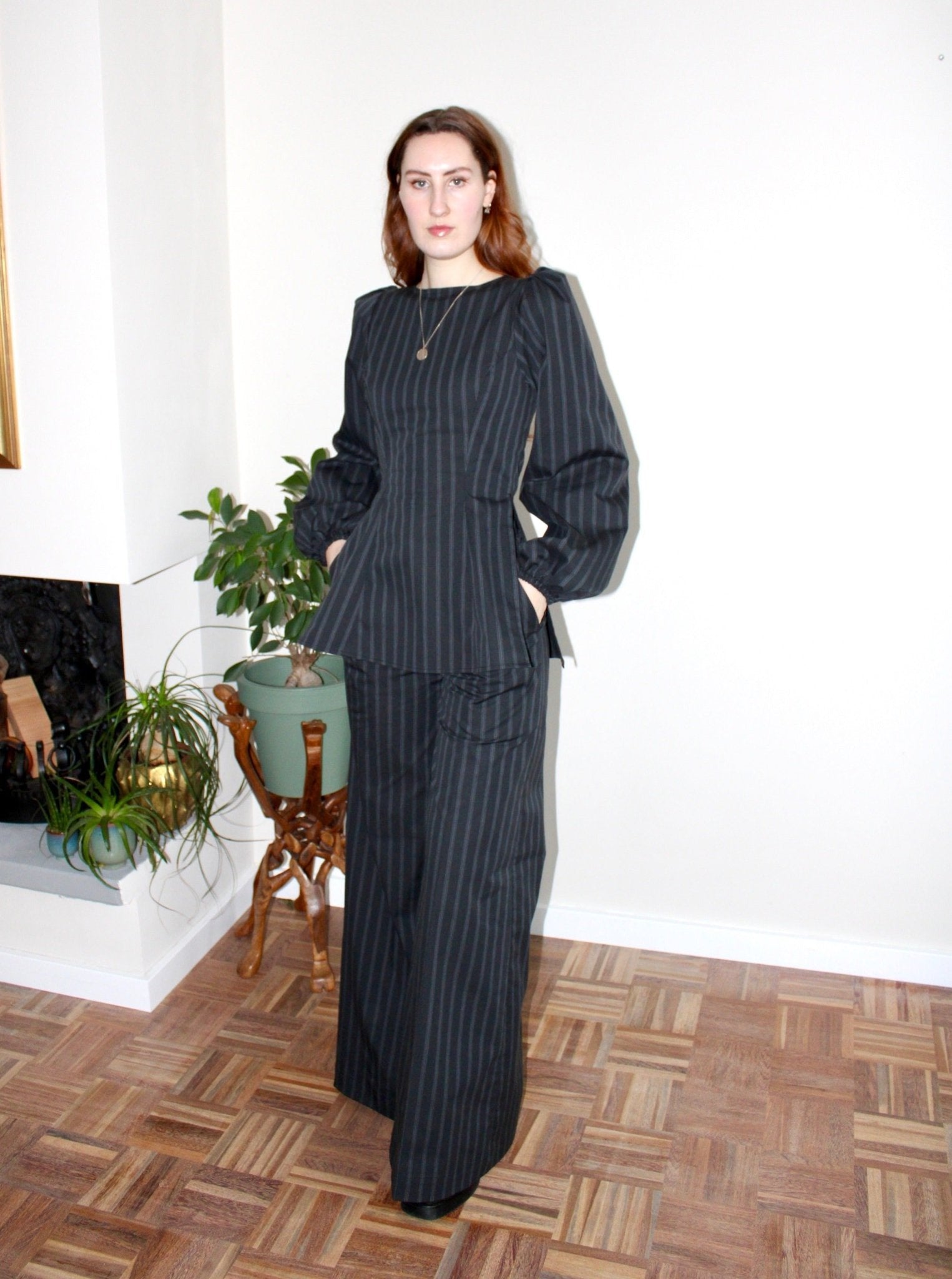 Amelia trousers black stripe - Luci's Lemons