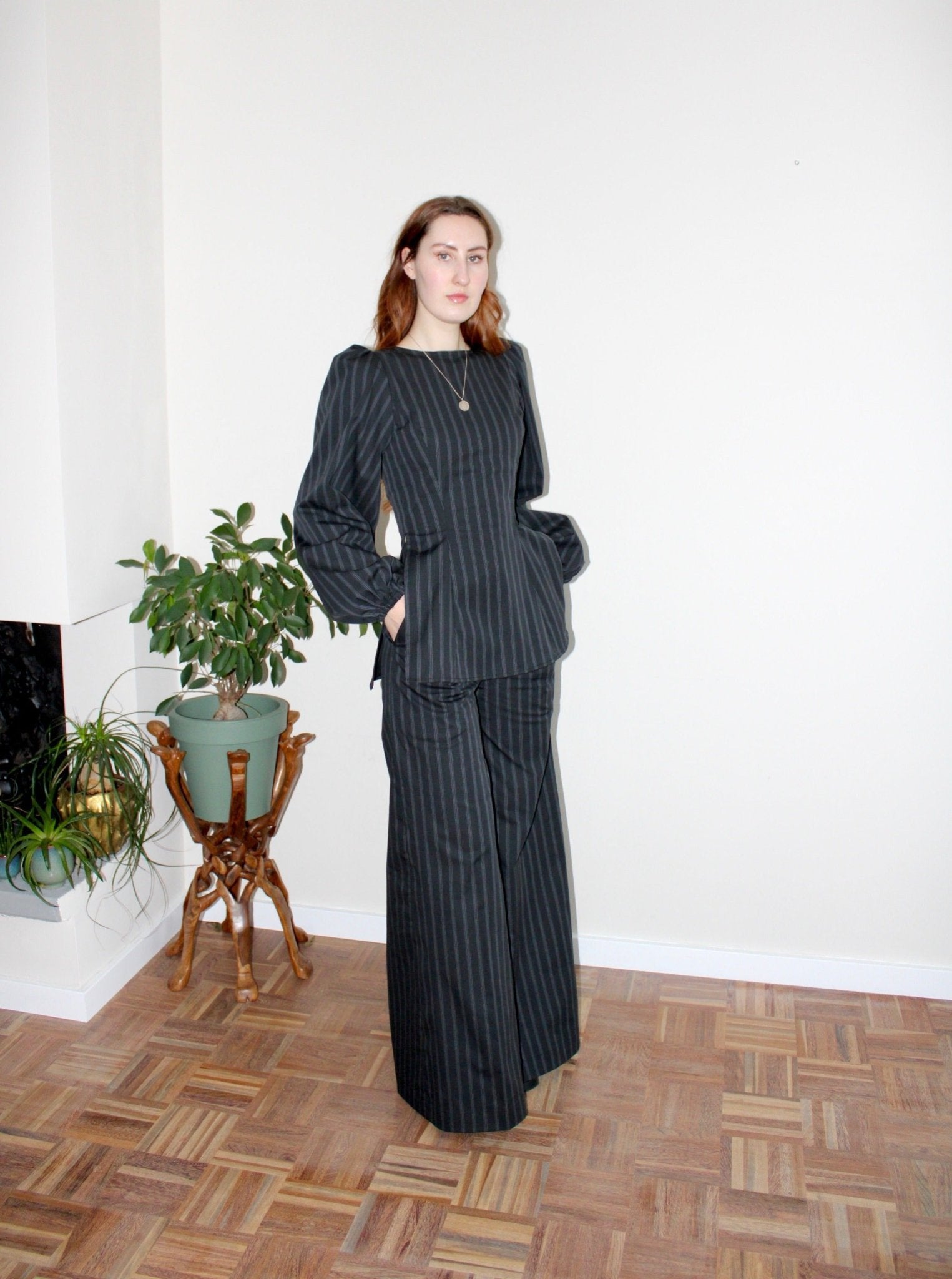 Amelia trousers black stripe - Luci's Lemons