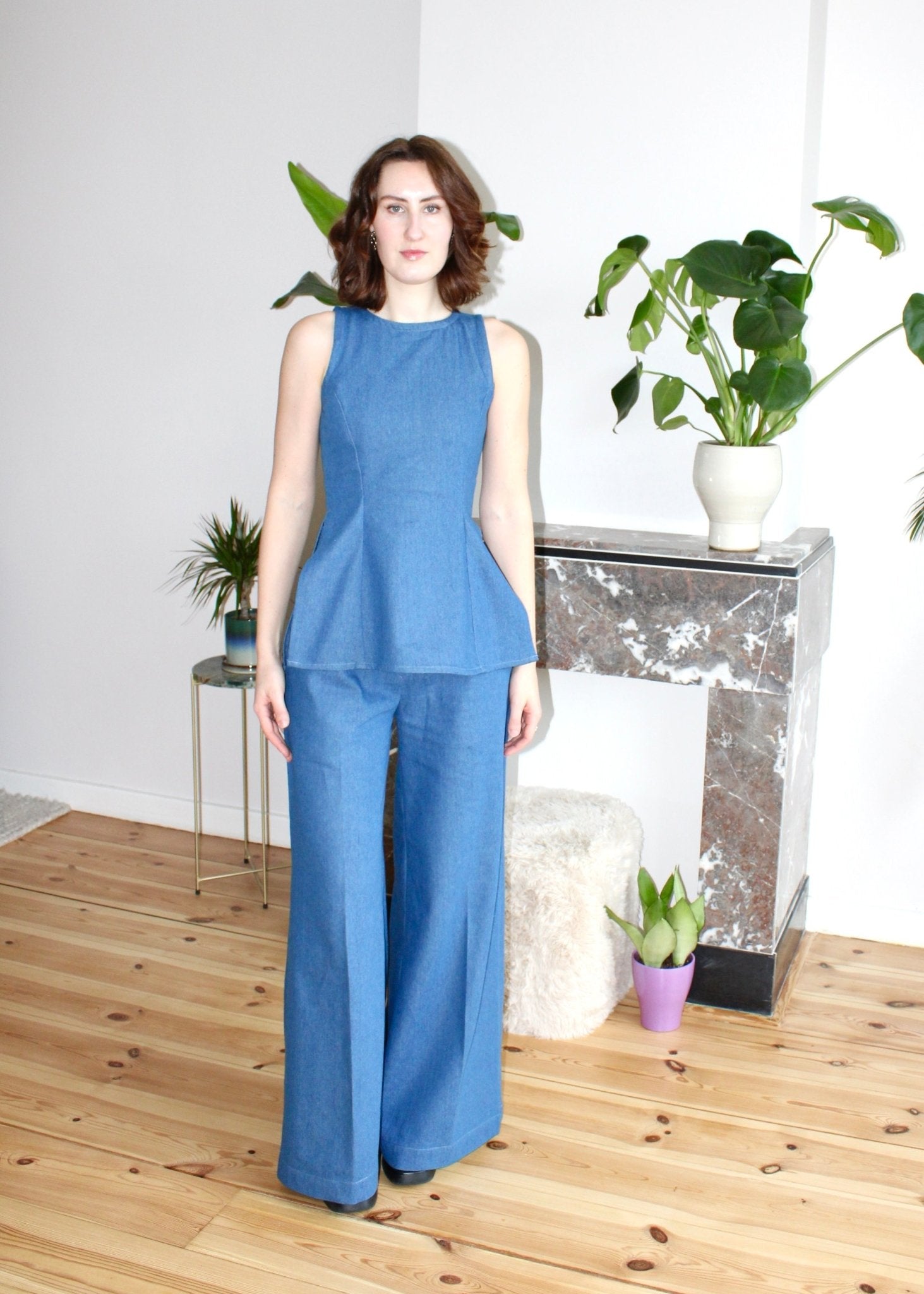 Amelia trousers blue denim - Luci's Lemons