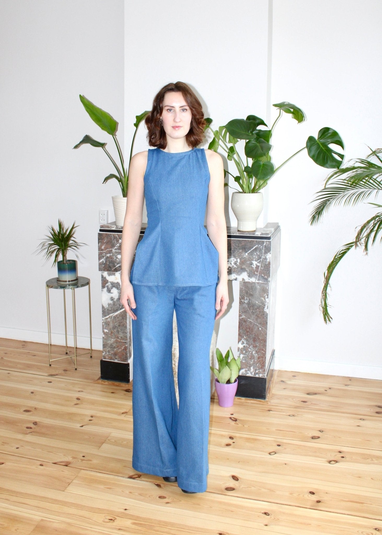 Amelia trousers blue denim - Luci's Lemons