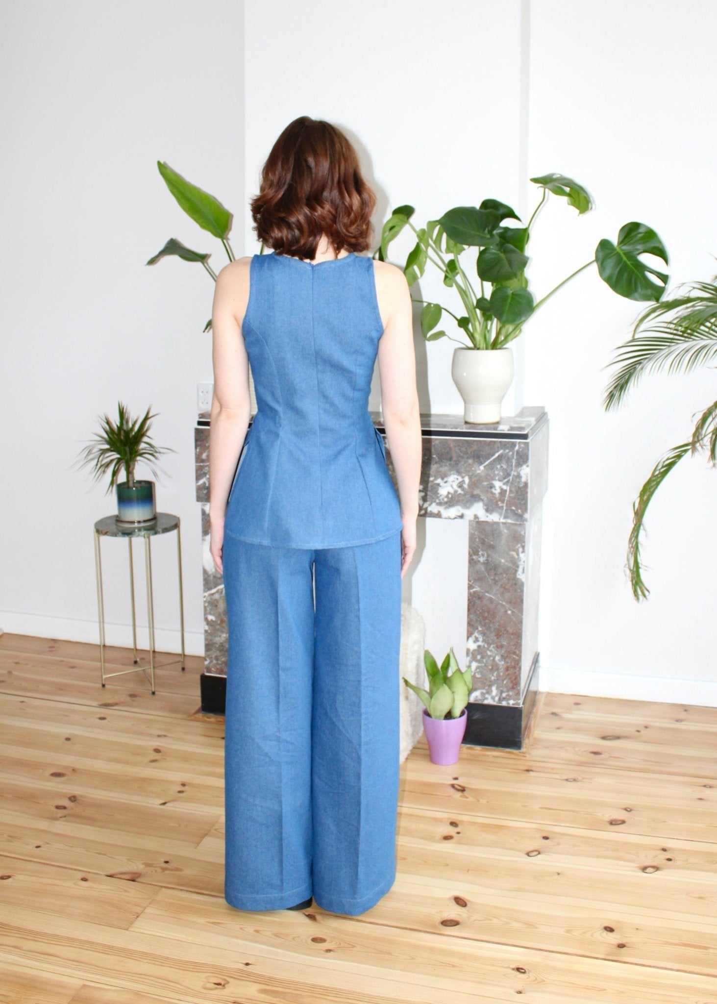 Amelia trousers blue denim - Luci's Lemons