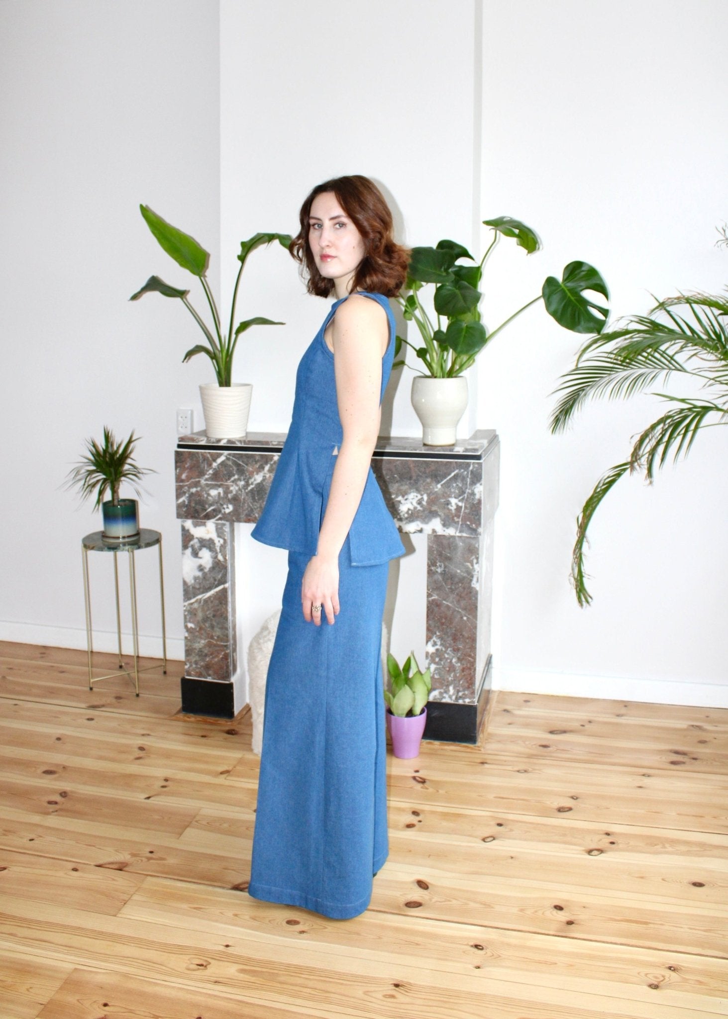Amelia trousers blue denim - Luci's Lemons