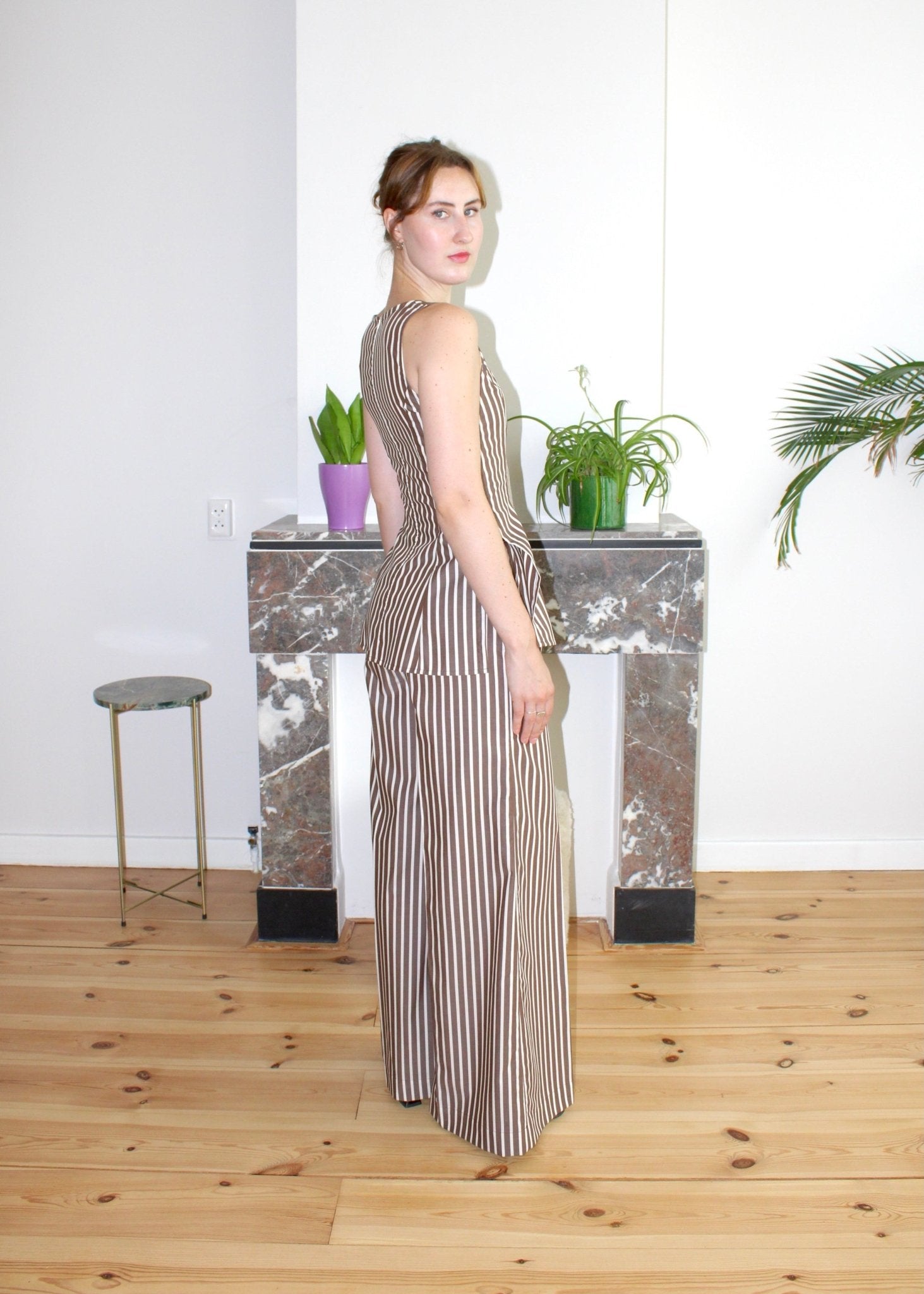 Amelia trousers brown stripe - Luci's Lemons