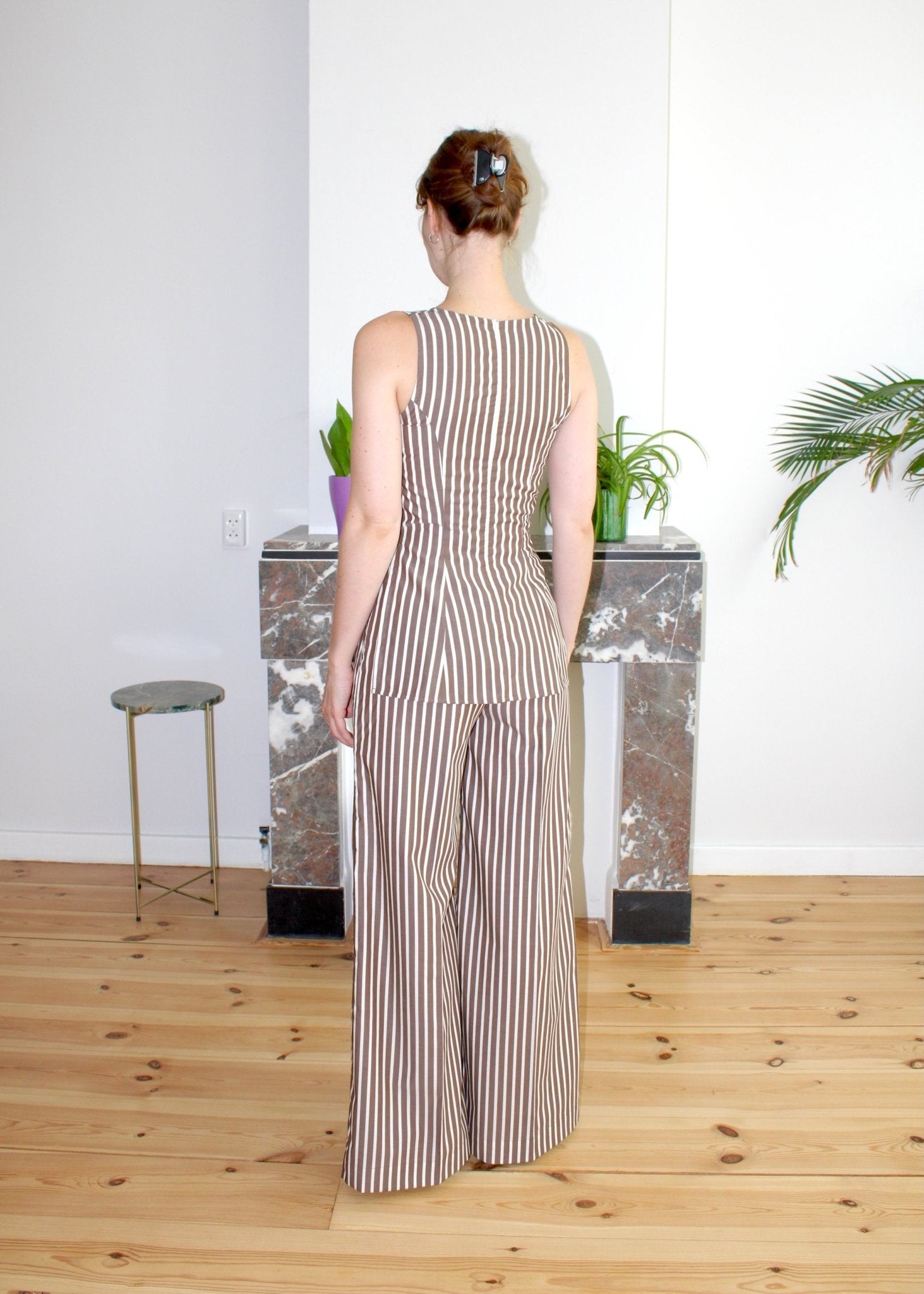 Amelia trousers brown stripe - Luci's Lemons
