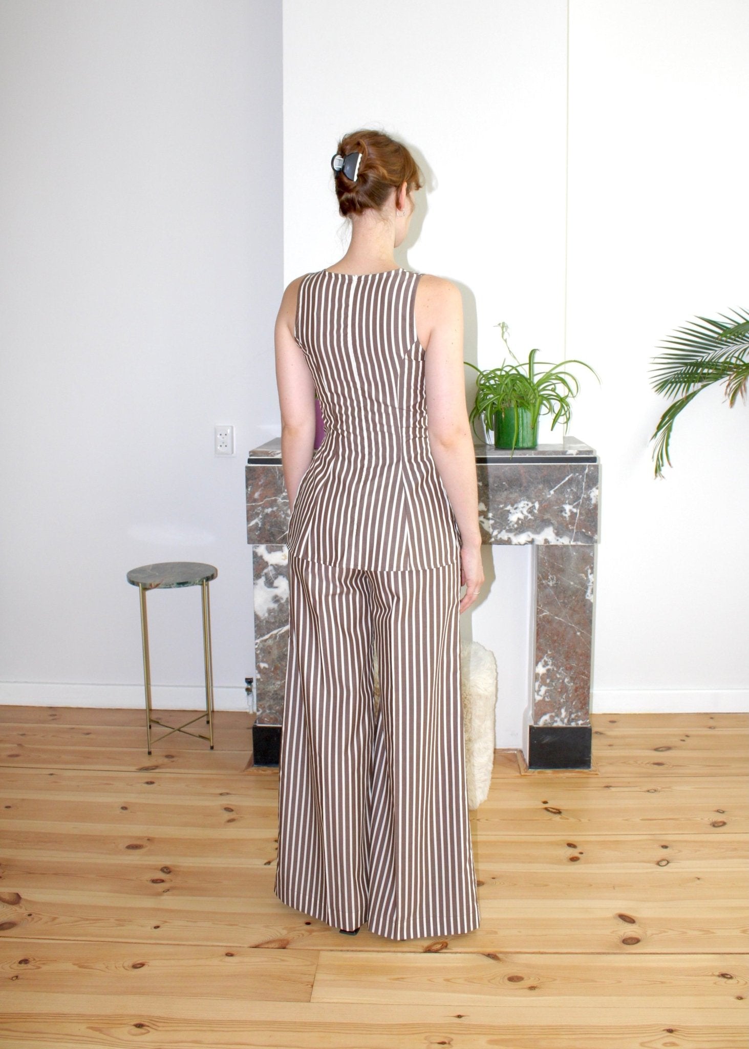 Amelia trousers brown stripe - Luci's Lemons