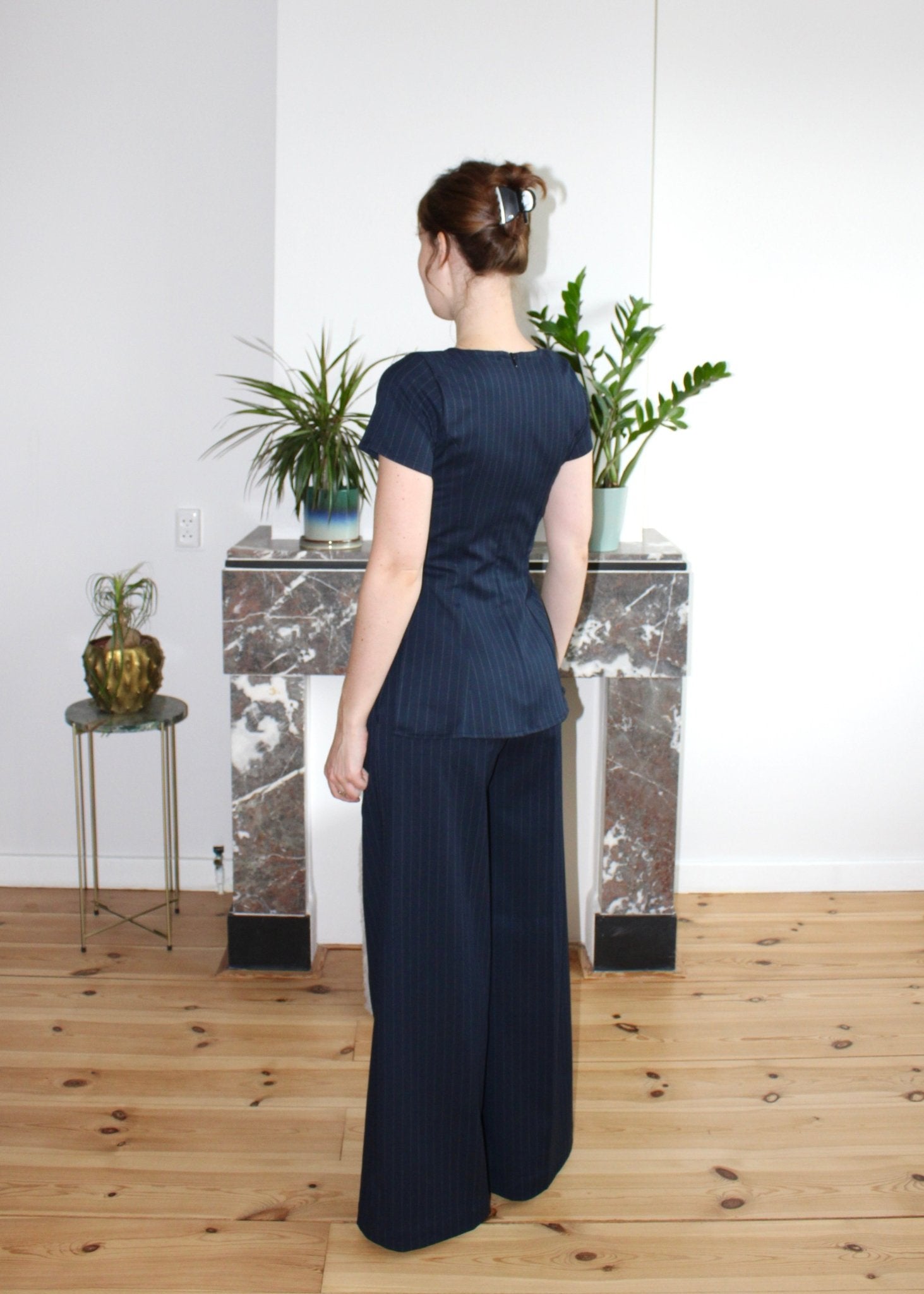 Amelia trousers dark blue stripe - Luci's Lemons