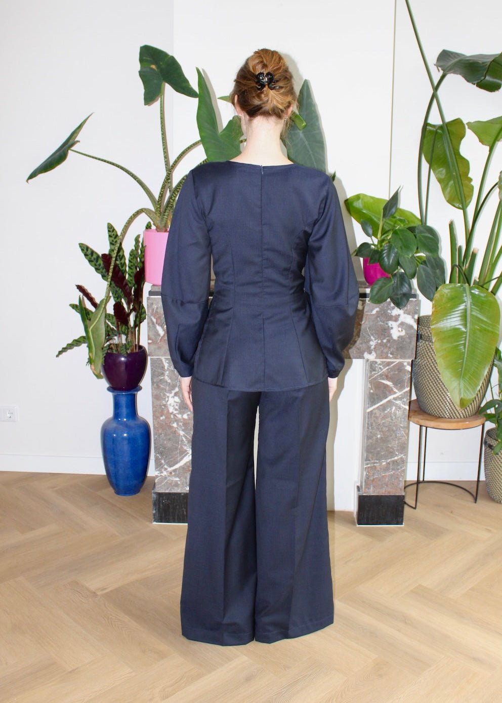 Amelia trousers navy wool - Luci's Lemons