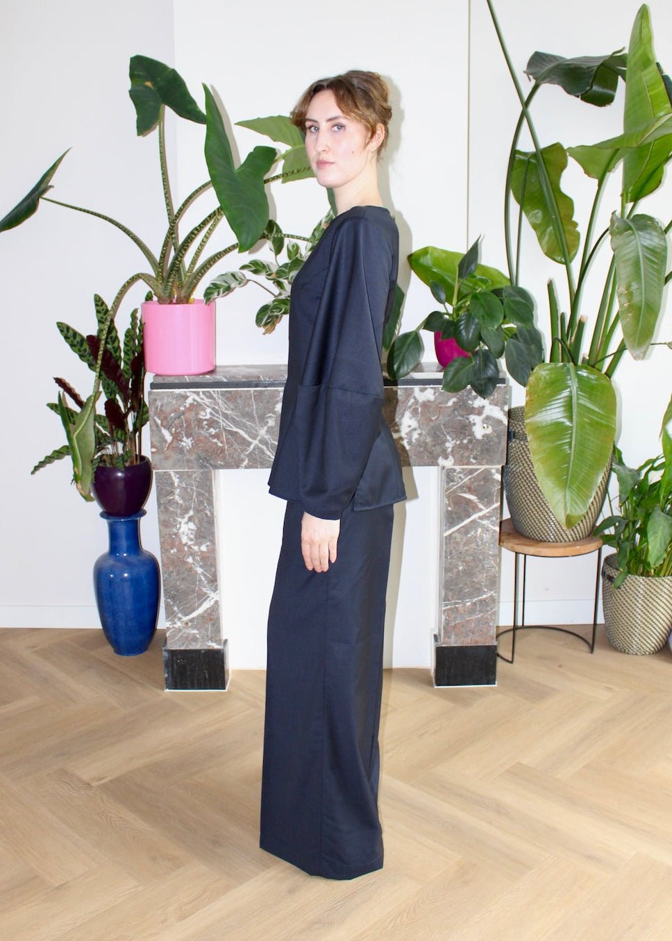Amelia trousers navy wool - Luci's Lemons