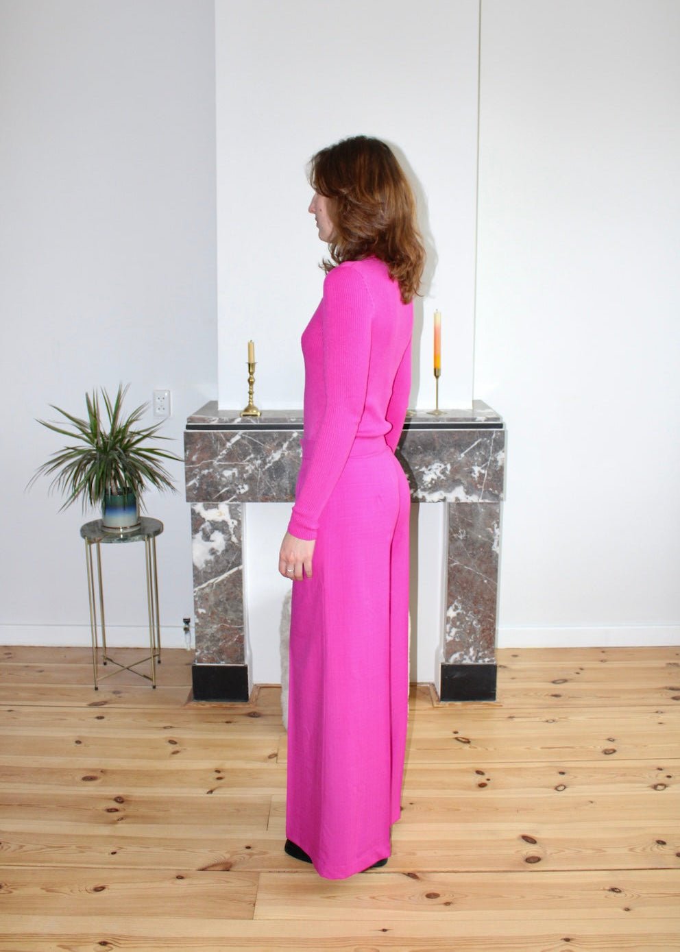 Amelia trousers pink wool mid rise Amelia trousers pink wool mid rise