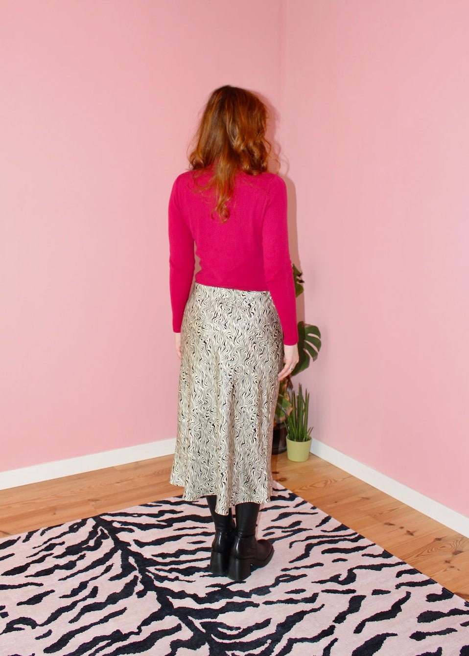 Bias skirt - Abstract Zebra silk - Luci's Lemons