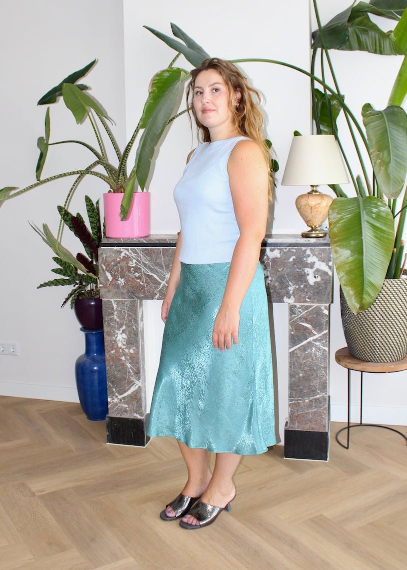 Bias skirt - Aqua shell - S, XL - Luci's Lemons