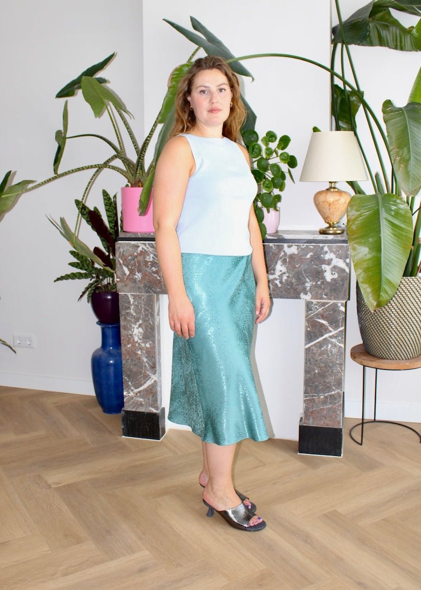 Bias skirt - Aqua shell - S, XL - Luci's Lemons