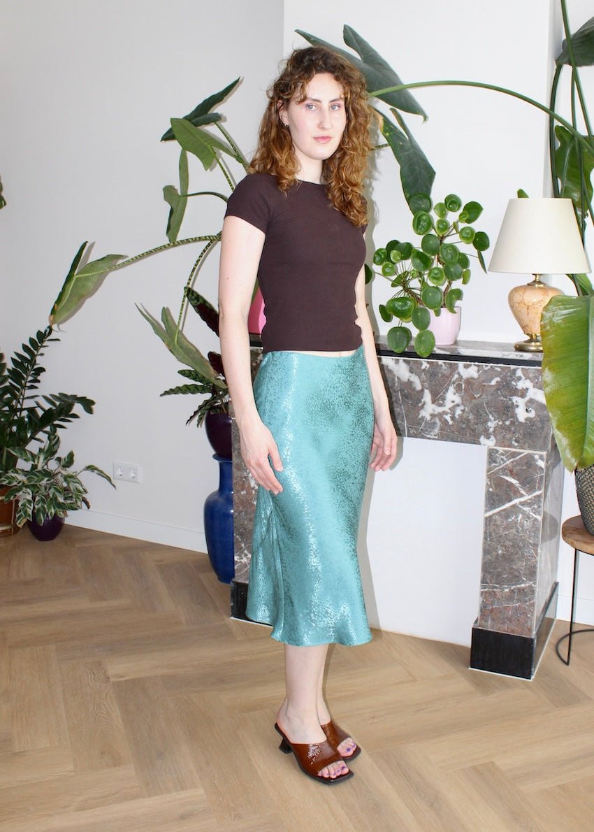 Bias skirt - Aqua shell - S, XL - Luci's Lemons