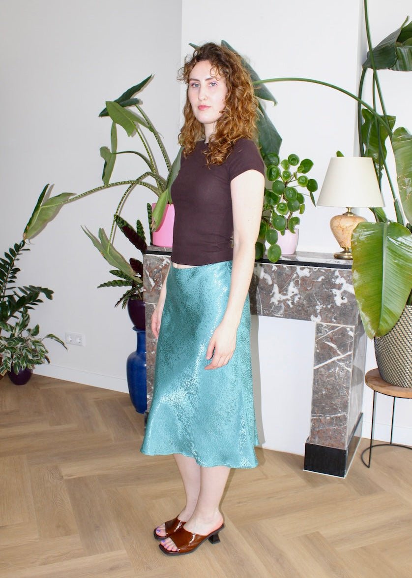 Bias skirt - Aqua shell - S, XL - Luci's Lemons