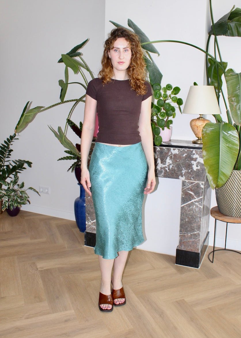 Bias skirt - Aqua shell - S, XL - Luci's Lemons