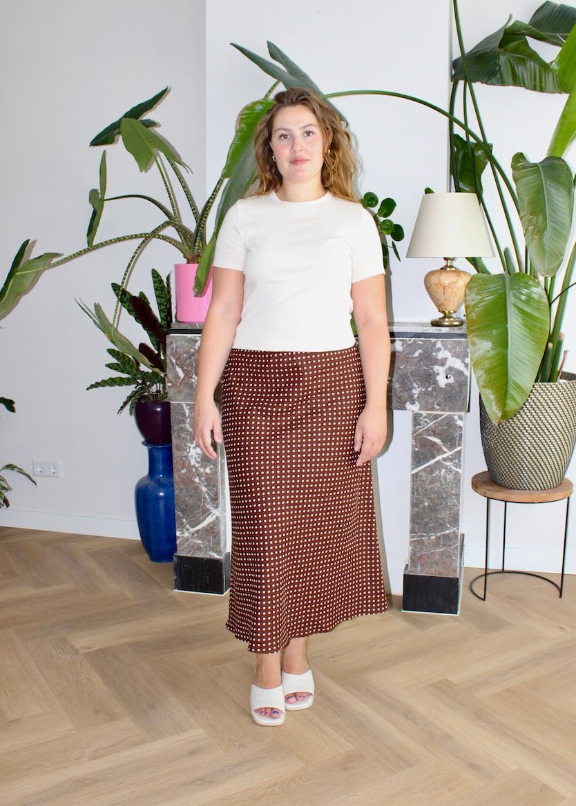 Bias skirt - Brown polkadot - L - Luci's Lemons