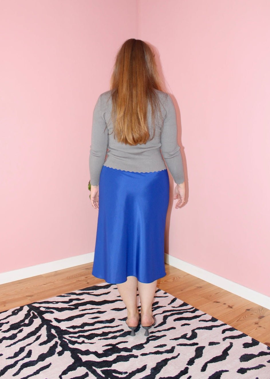 Bias skirt - Cobalt blue silk - Luci's Lemons