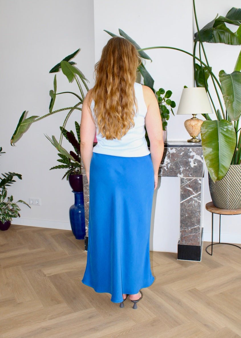 Bias skirt - Cobalt blue Tencel - XXL - Luci's Lemons
