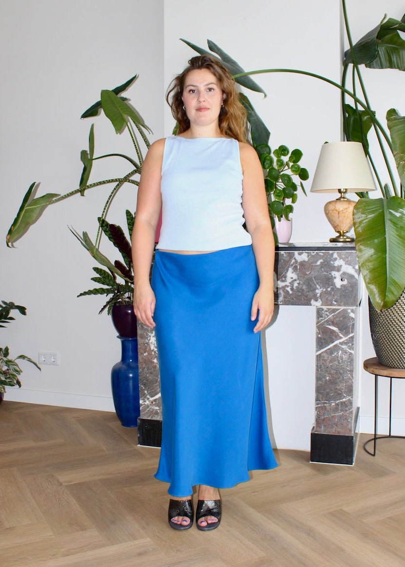 Bias skirt - Cobalt blue Tencel - XXL - Luci's Lemons