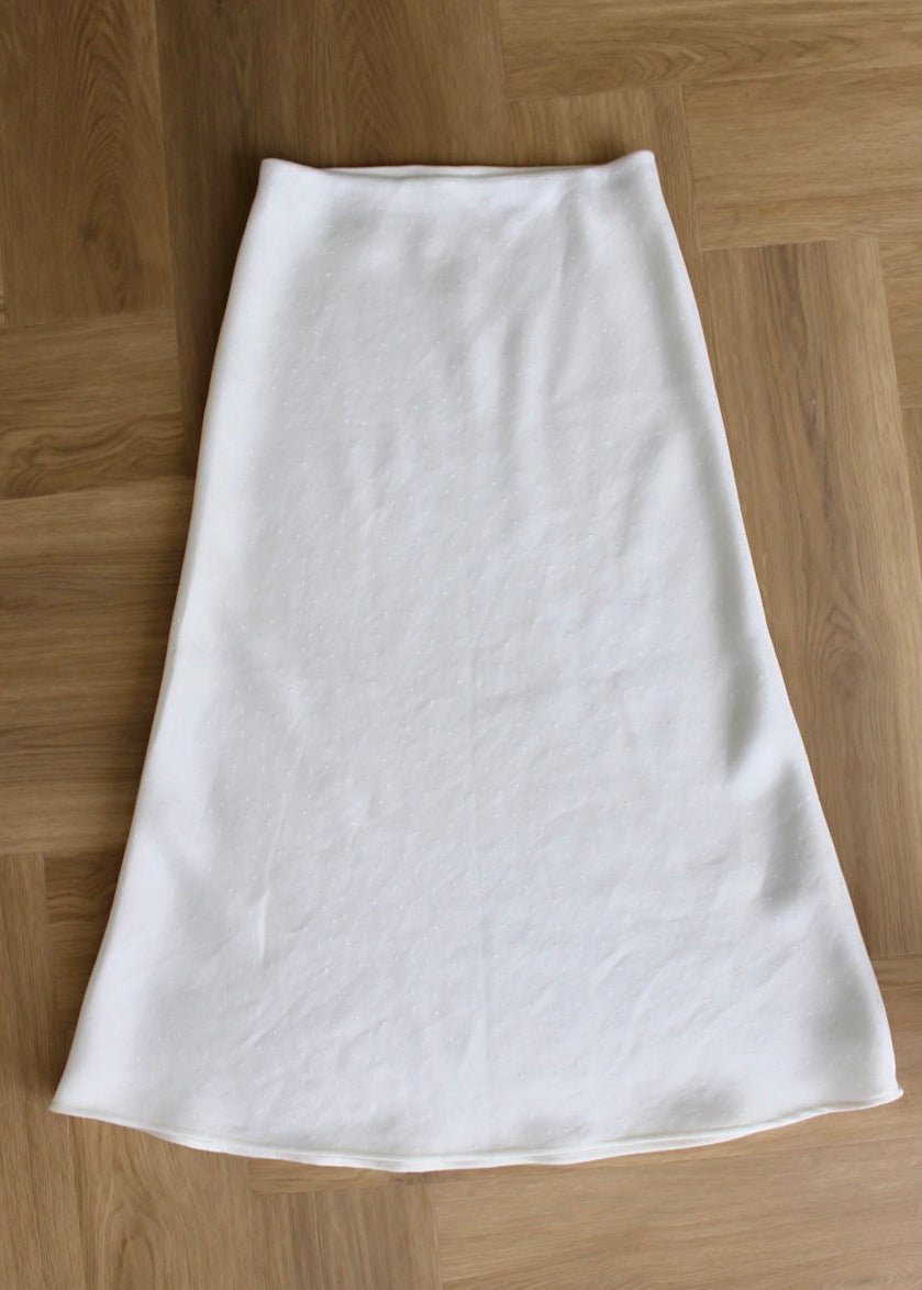 Bias skirt - Ivory linen - XS - Luci's Lemons