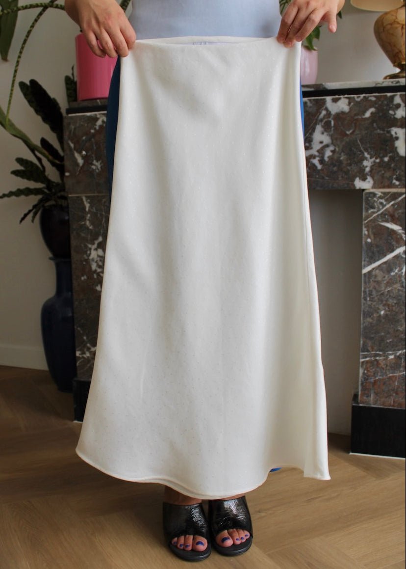 Bias skirt - Ivory linen - XS - Luci's Lemons