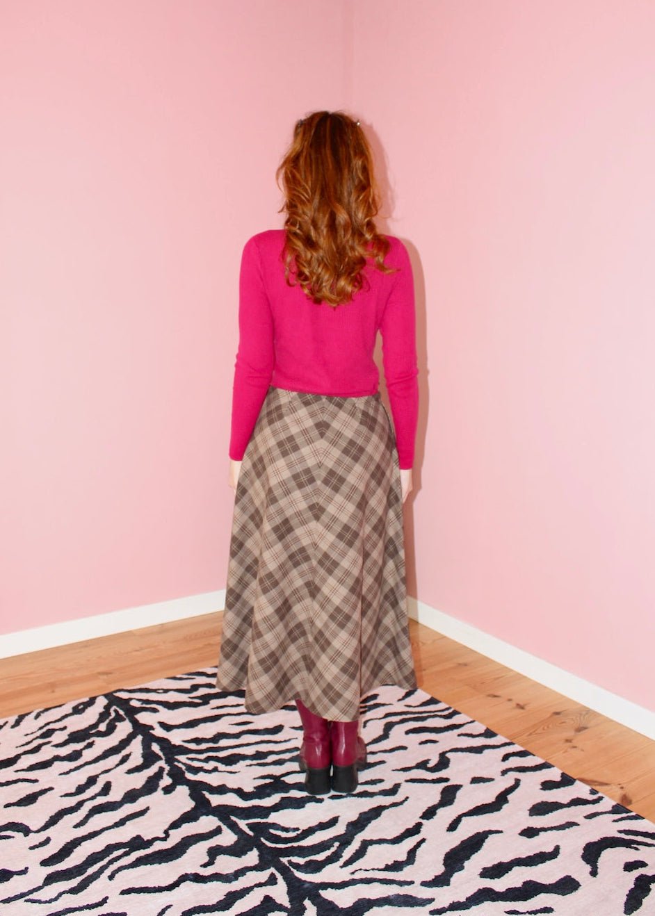 Briar midi skirt brown plaid - Luci's Lemons