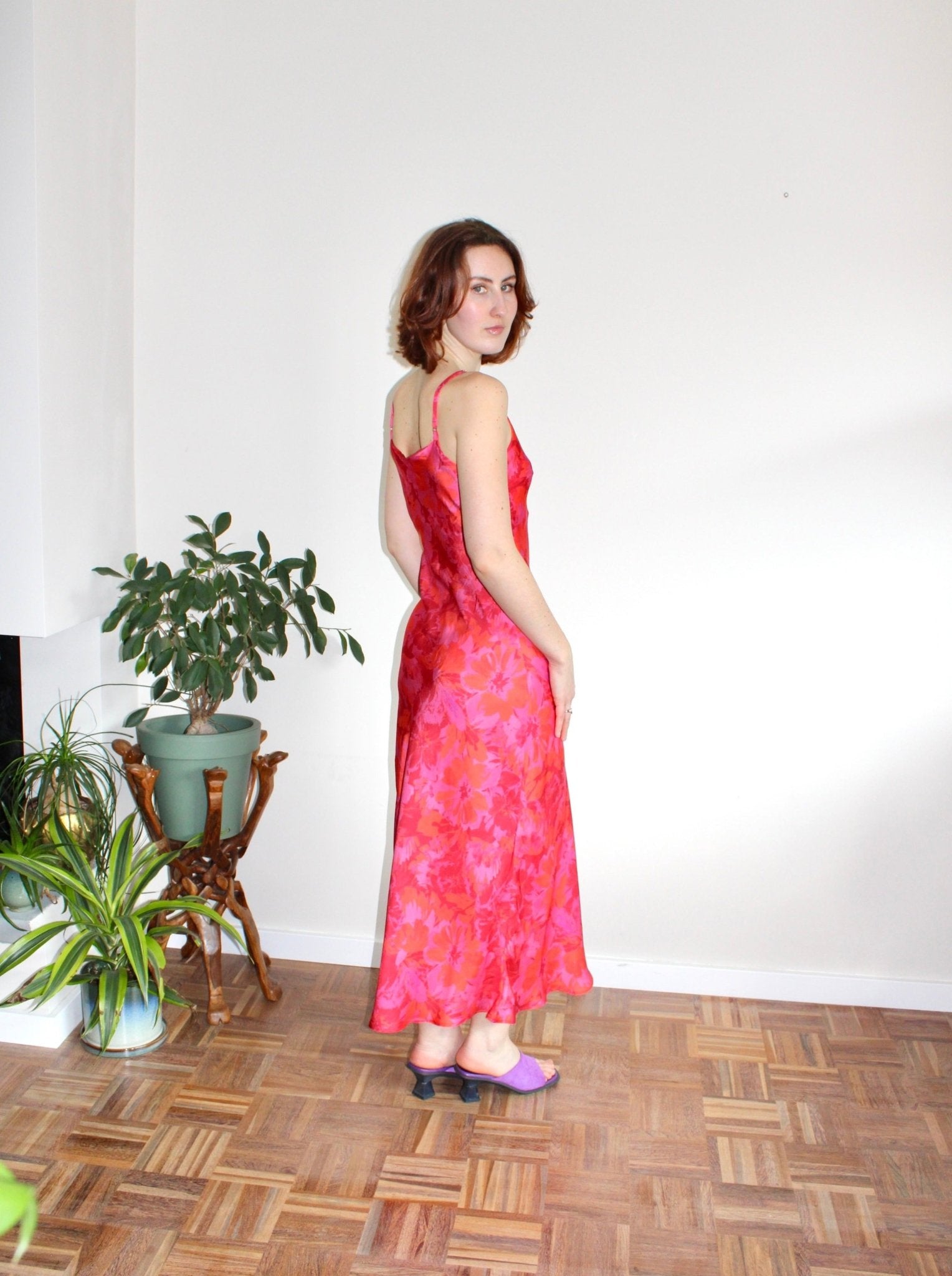 Camille pink floral midi dress - Luci's Lemons