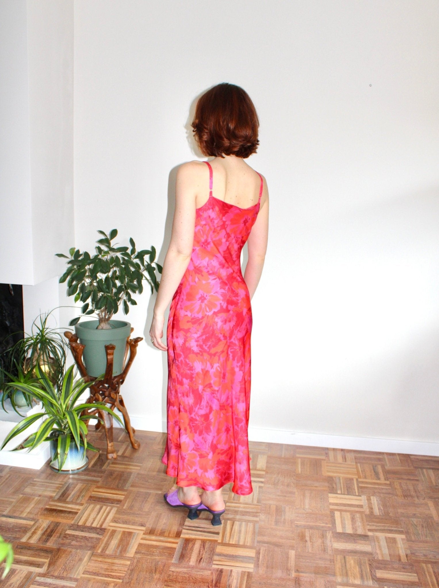 Camille pink floral midi dress - Luci's Lemons