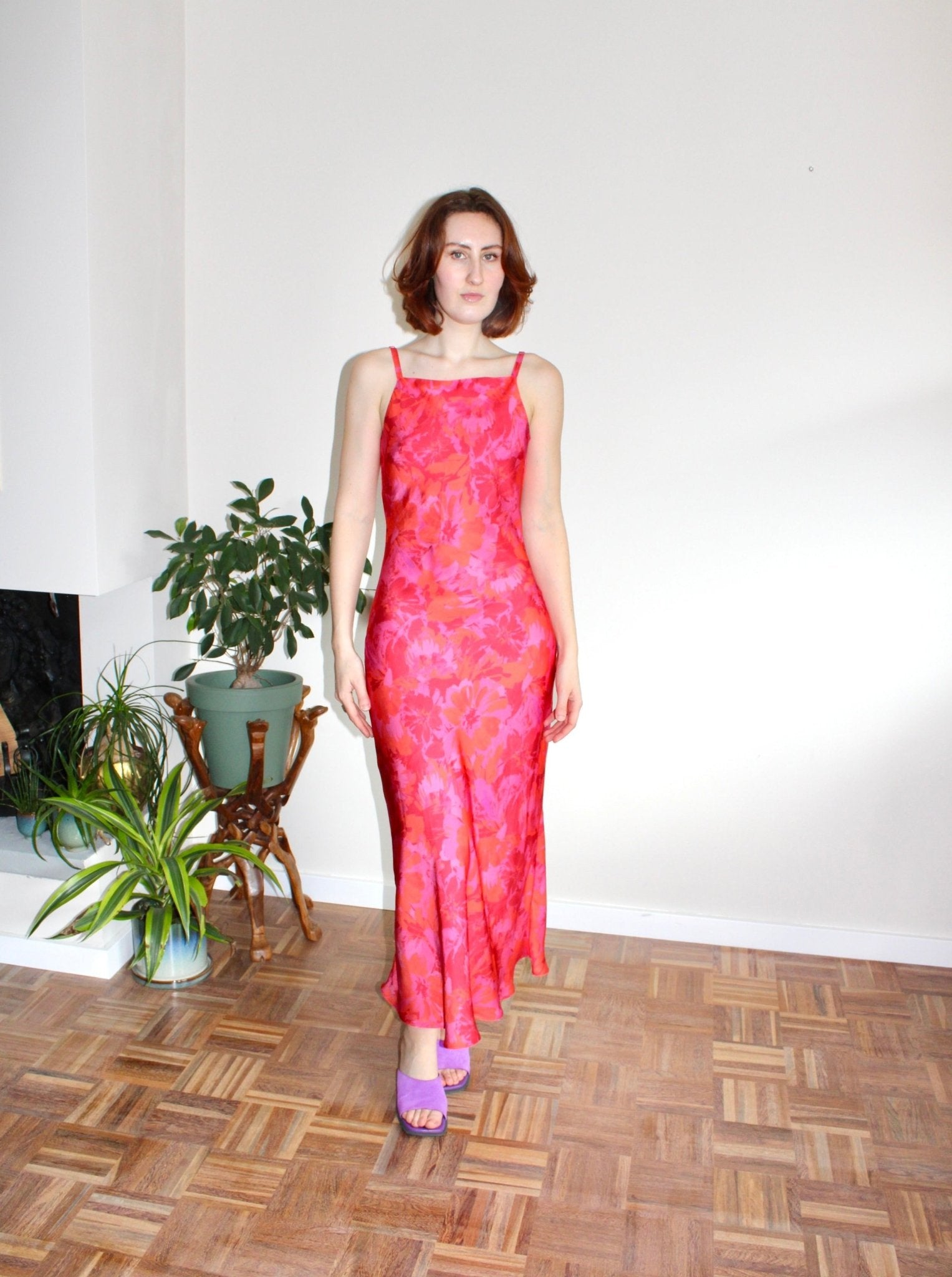 Camille pink floral midi dress - Luci's Lemons