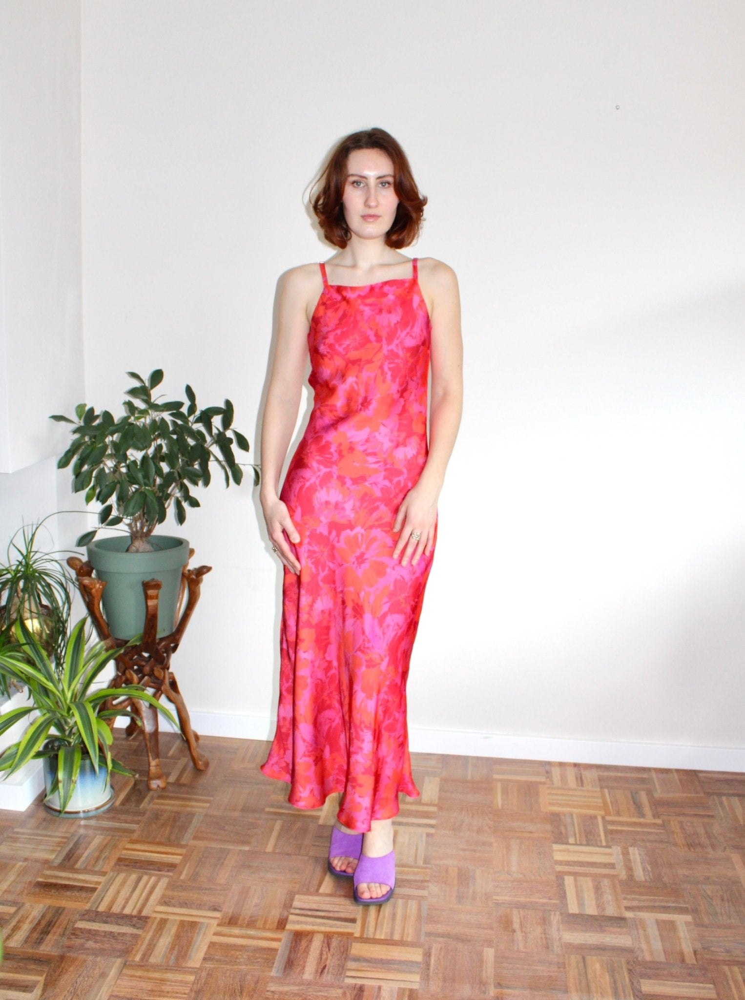 Camille pink floral midi dress - Luci's Lemons