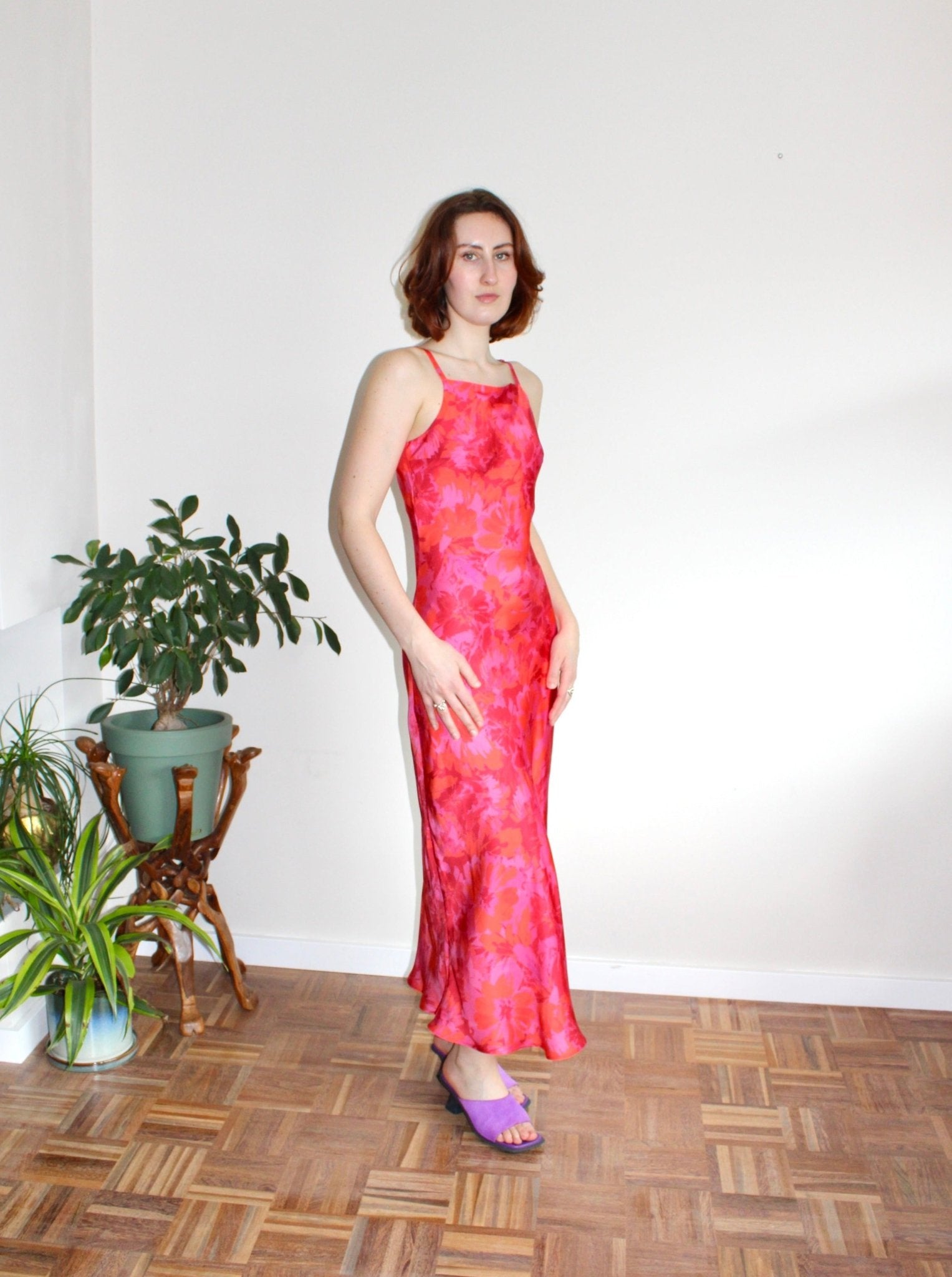 Camille pink floral midi dress - Luci's Lemons