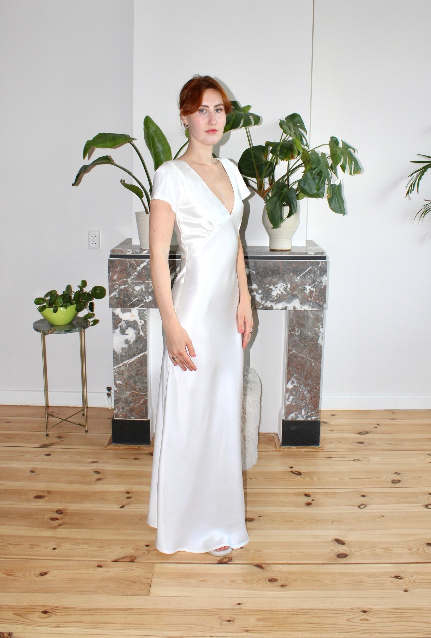 Celine dress off white satin - Luci's Lemons