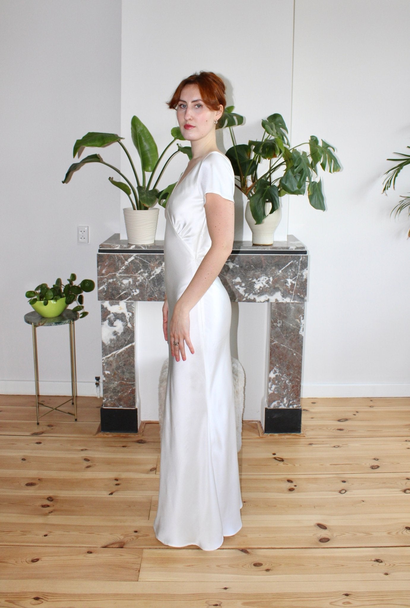 Celine dress off white satin - Luci's Lemons