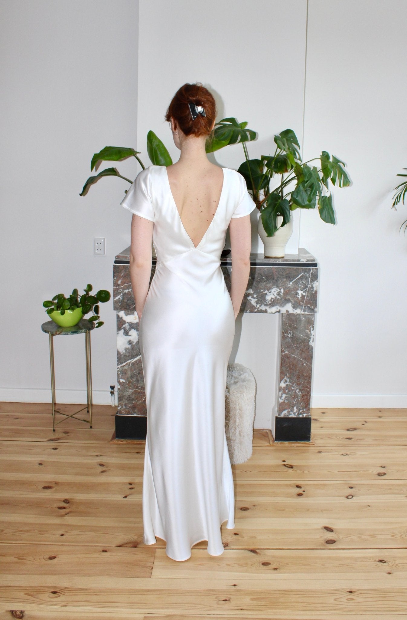 Celine dress off white satin - Luci's Lemons