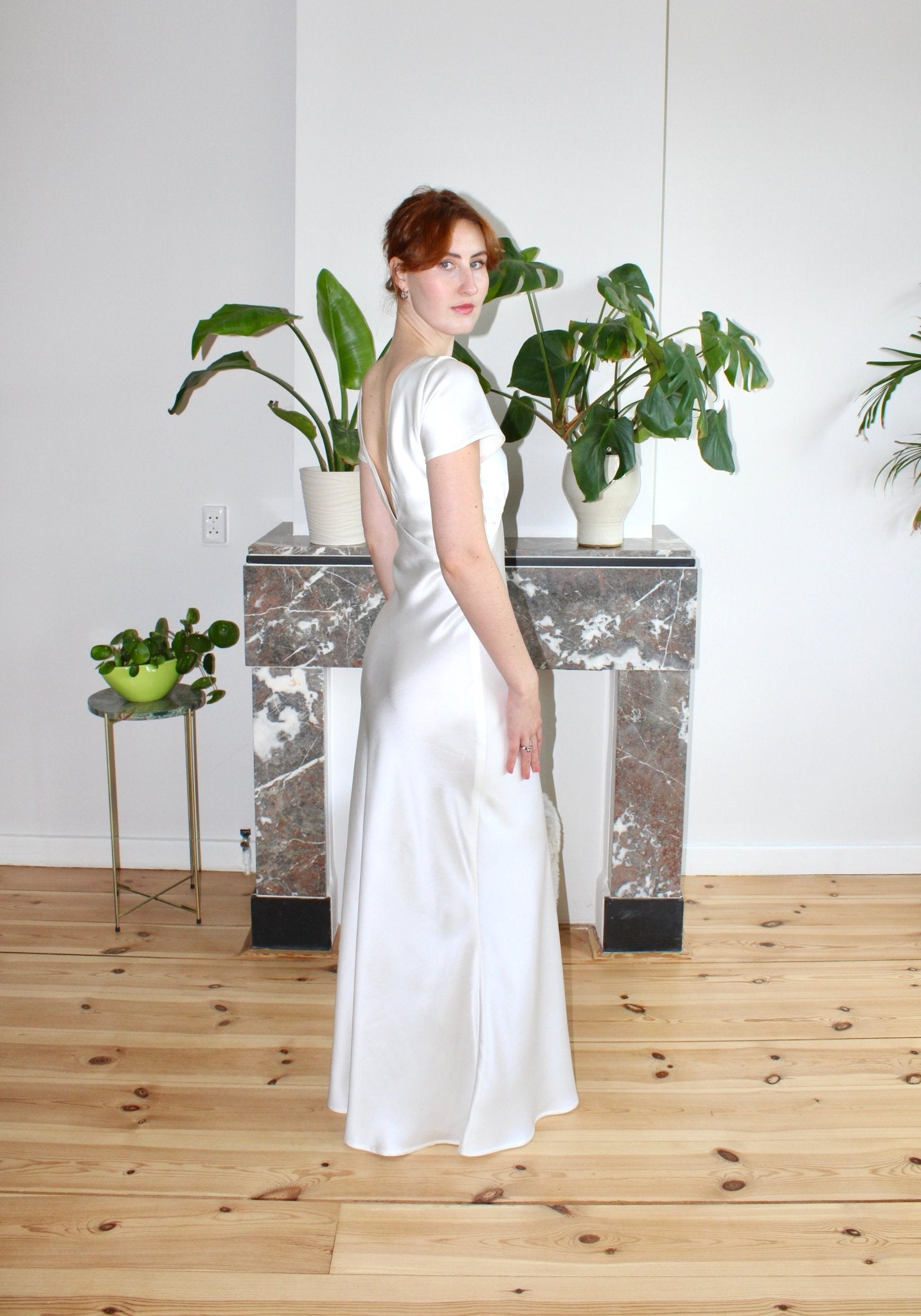 Celine dress off white satin - Luci's Lemons