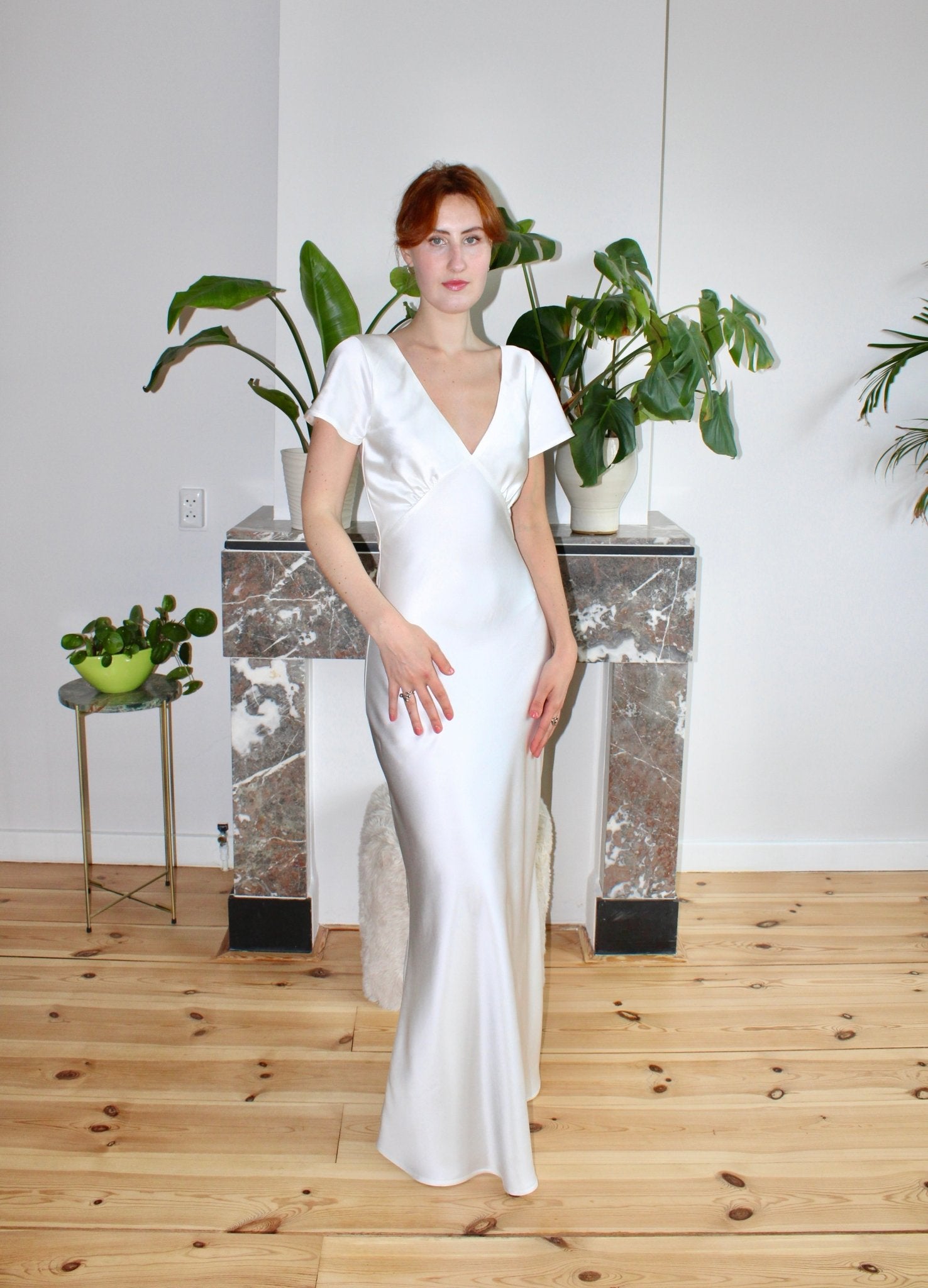Celine dress off white satin - Luci's Lemons