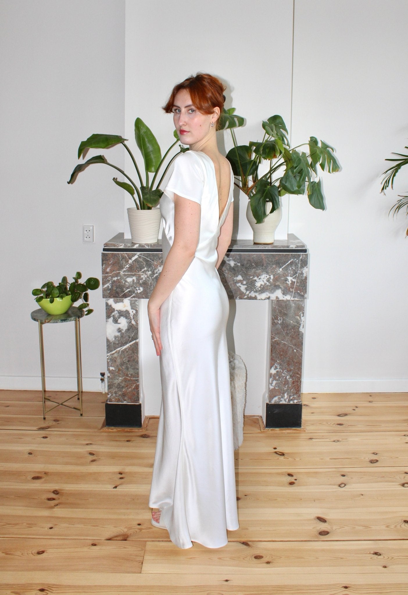 Celine dress off white satin - Luci's Lemons