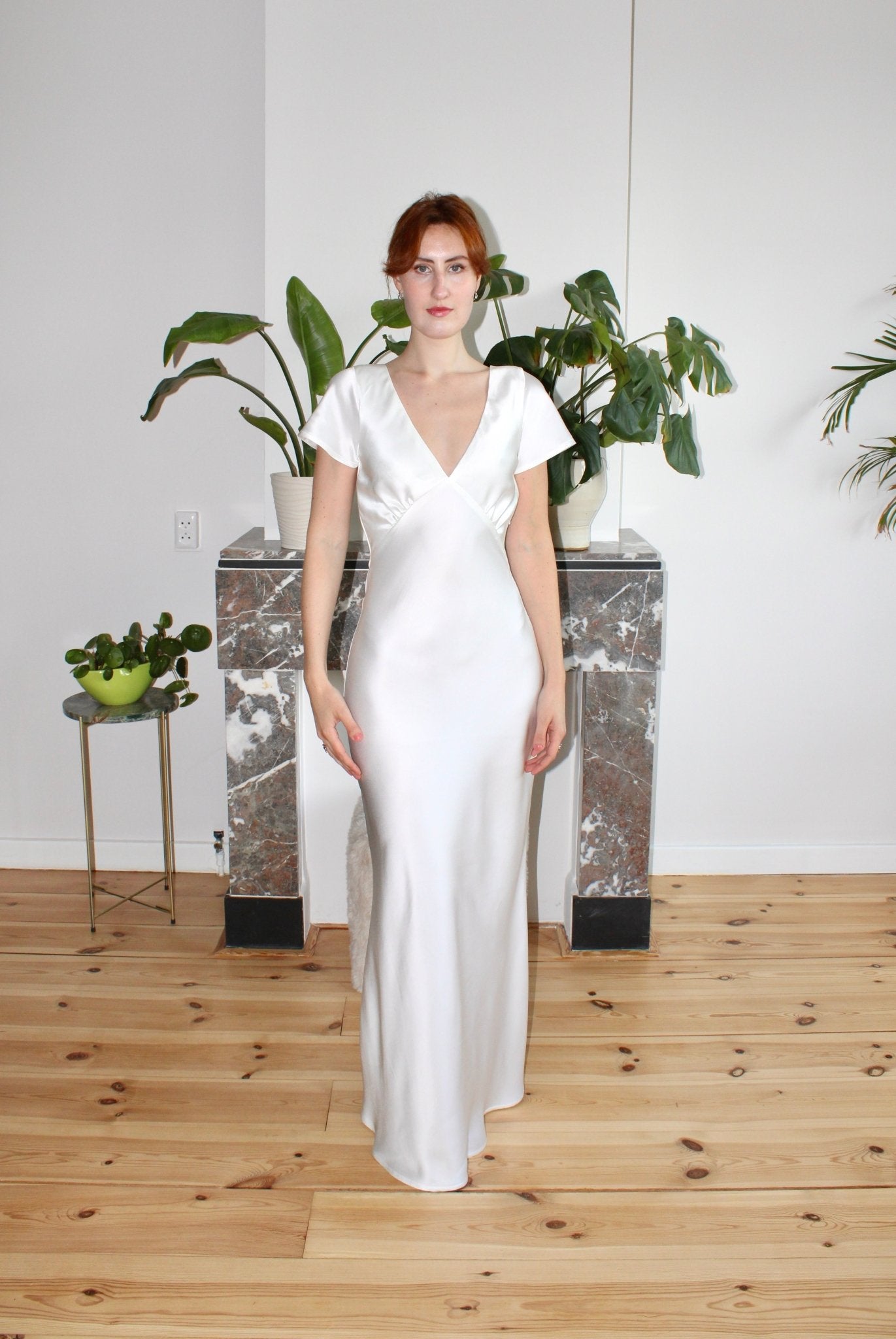 Celine dress off white satin - Luci's Lemons