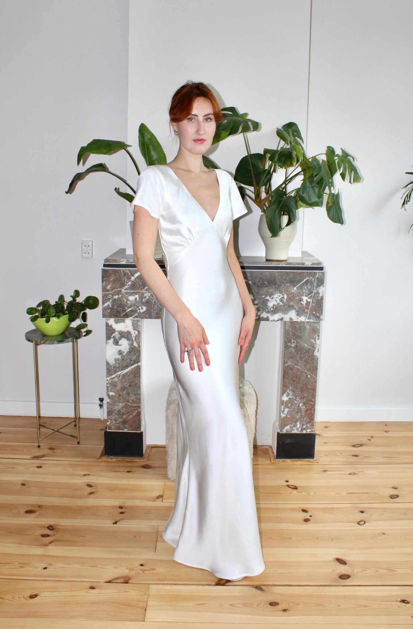 Celine dress off white satin - Luci's Lemons