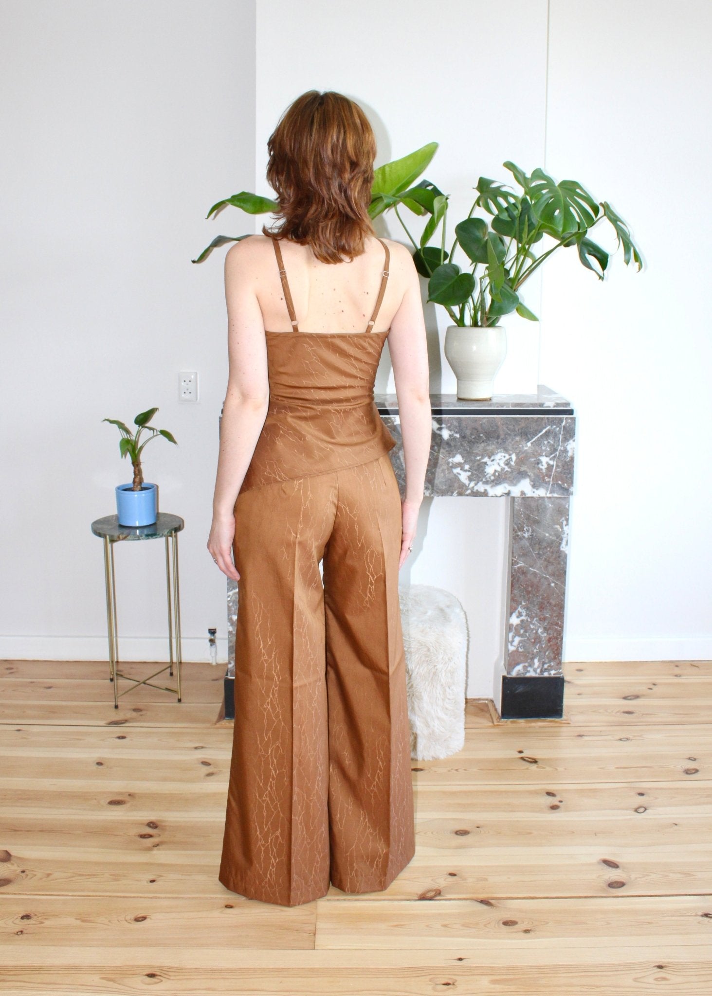 Clementine top copper brown viscose - Luci's Lemons
