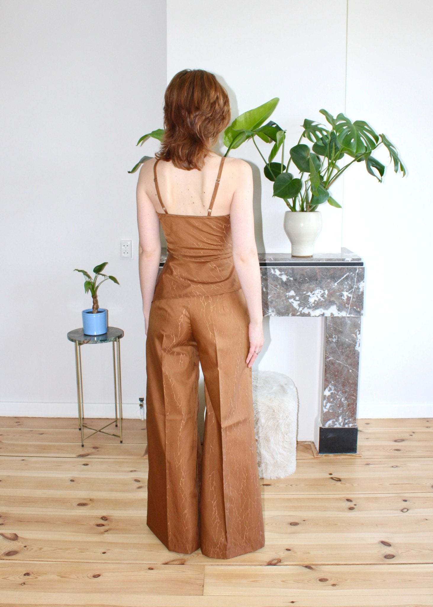 Clementine top copper brown viscose - Luci's Lemons