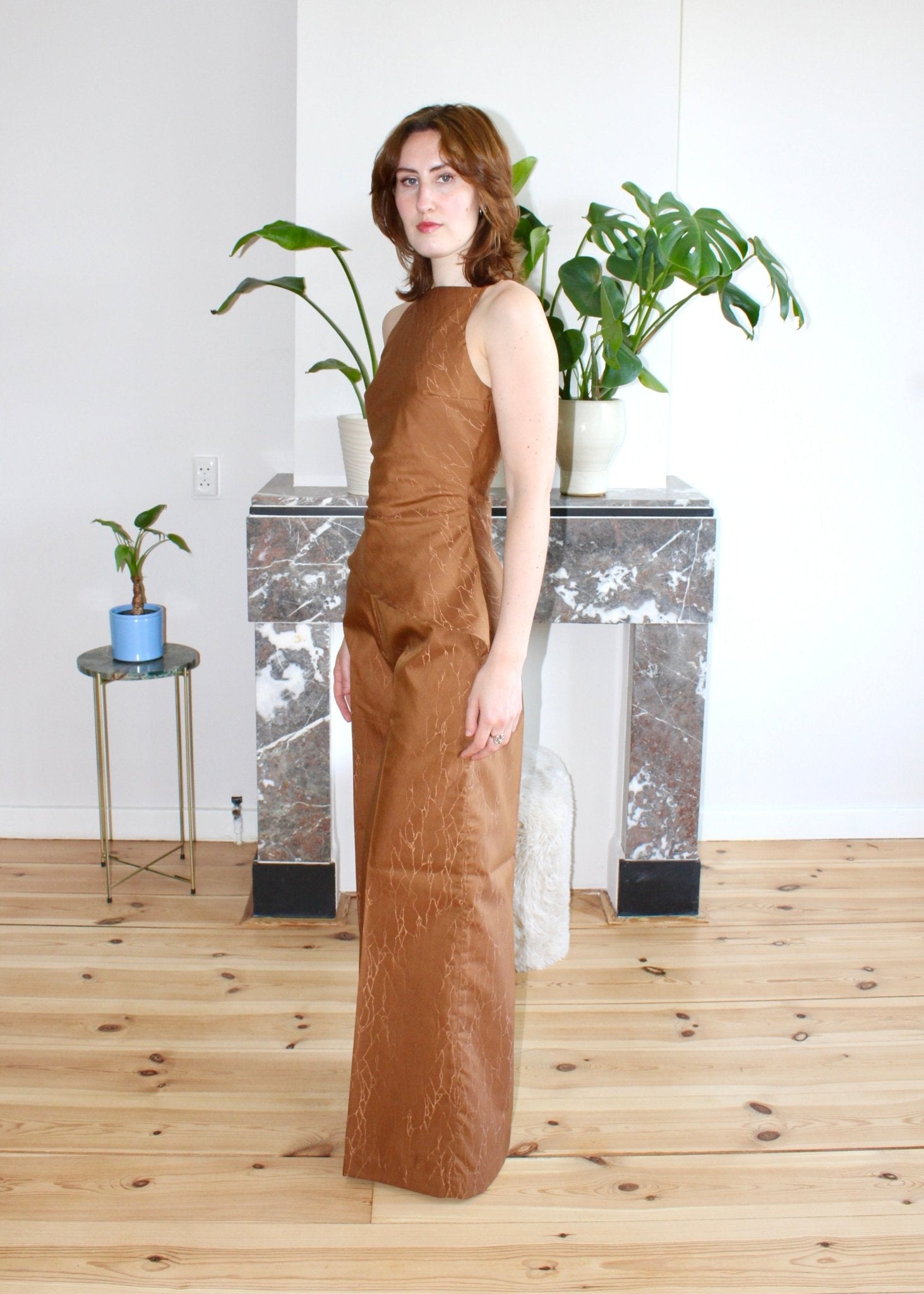 Clementine top copper brown viscose - Luci's Lemons