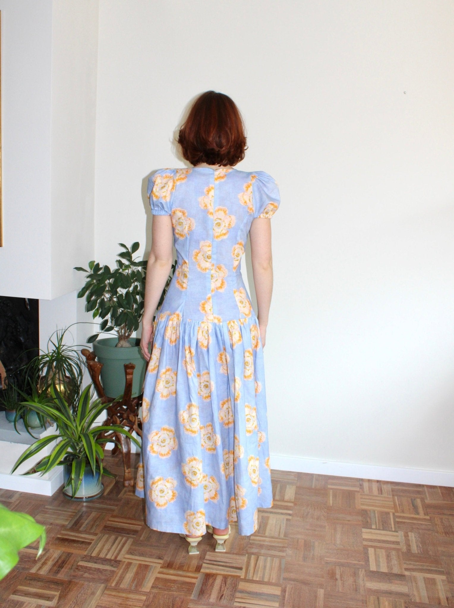 Diana dress blue floral - Luci's Lemons