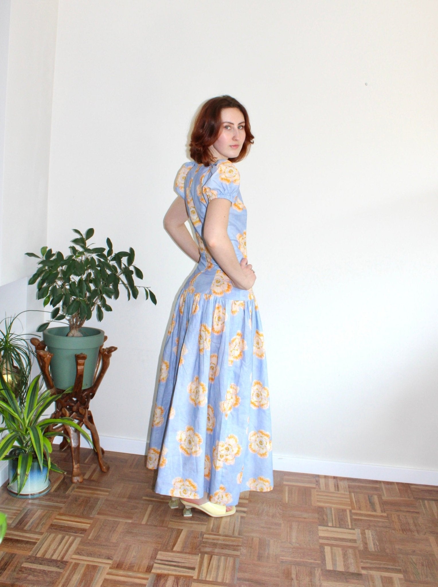 Diana dress blue floral - Luci's Lemons