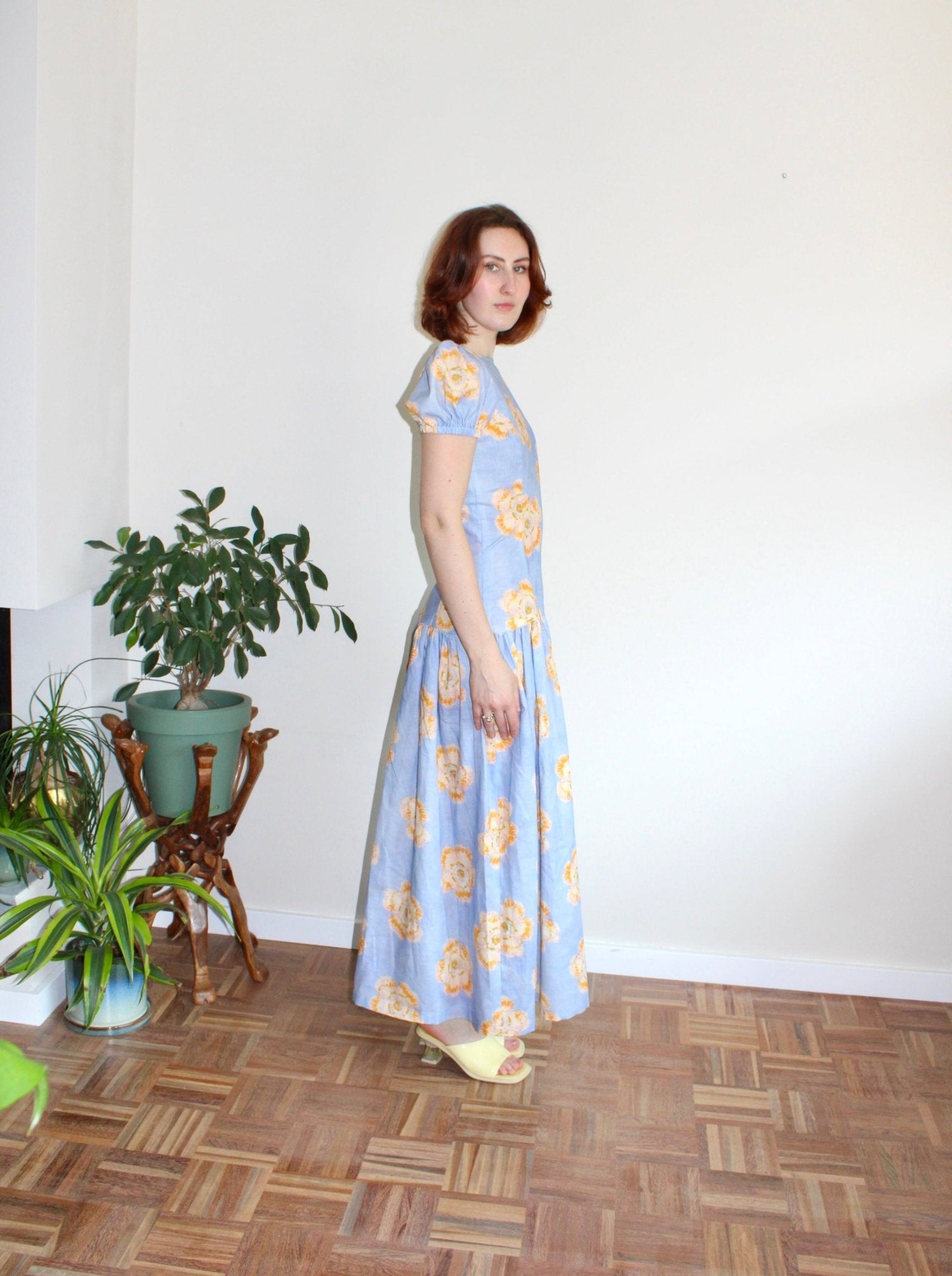 Diana dress blue floral - Luci's Lemons