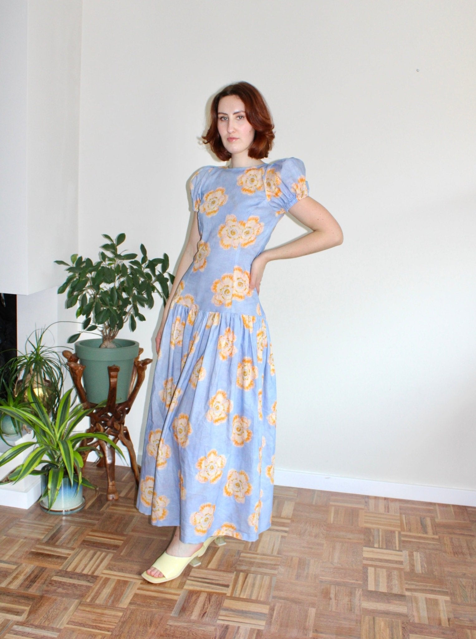 Diana dress blue floral - Luci's Lemons